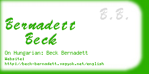 bernadett beck business card